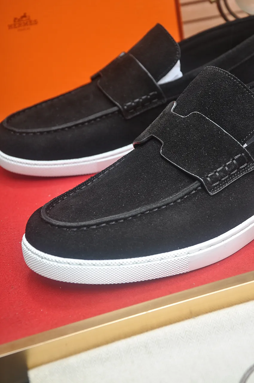 Men's Men's Shoes💰560💶[[HERMES]] (High-end Niuli) New 🍀 HERMES - top version of Hermès classic casual leather shoes! Made of imported original cowhide, the inner top layer is comfortable cowhide lining! Original wear-resistant rubber outsole! High quality products! Code number 39-45 (45 customized)